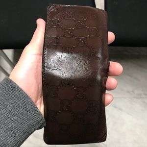 Genuine Gucci Choc. Brown Signature Wallet (Men)
